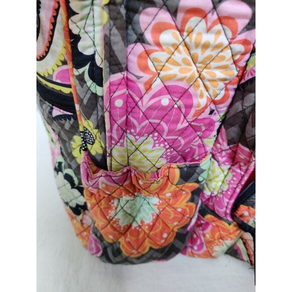 Vera Bradley Ziggy Zinnia Large School Backpack Pink Orange Floral Colorful Fade - Picture 10 of 15